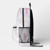 Shinny Holographic Pink Stylish Bedruckter Rucksack (Rechts)