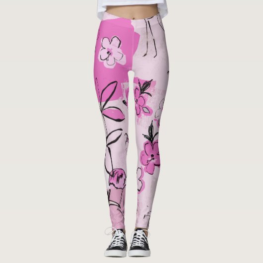 SHINNY ROSA LEGGINGS (Vorderseite)