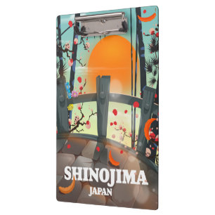 Shinojima Reiseplakat Karte Klemmbrett