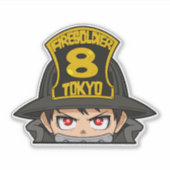 Shinra Kusakabe Peeker Sticker - Feuerwehrdekal (Vorderseite)