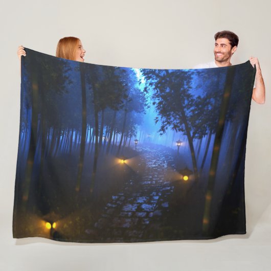 Shinrin Yoku (Nacht) Fleecedecke (Beispiel)