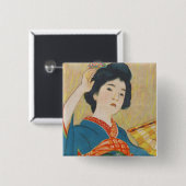 Shinsui Ito Maiko japanisches Vintages Button (Vorne & Hinten)
