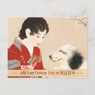 Shinsui Ito Shufu No Tomo Haustier Hund japanische Postkarte