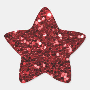 Shinting Red Glitzer Imitate Glitzer Sparkle Star Stern-Aufkleber