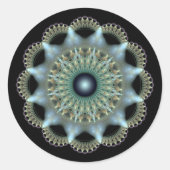 Shinting Star Fraktal Ornament Runder Aufkleber (Vorderseite)