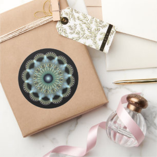 Shinting Star Fraktal Ornament Runder Aufkleber