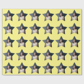 Shinting Star mit Foto Custom Geschenkpapier (Flach)