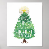 Shinting Star Weihnachtsbaum Angebot Kunst drucken Poster (Vorne)