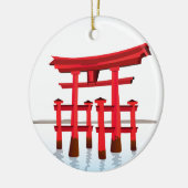 Shinto-japanische Tor-Architektur-Gebäude-Kultur Keramikornament (Links)