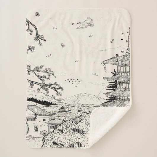 Shinto Shrine Fuji Edo Period Japan Shogun Inspiri Sherpadecke (Vorderseite)