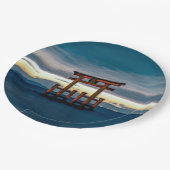 Shinto Shrine-Torii-Japanisches Tor Pappteller (Schrägansicht)