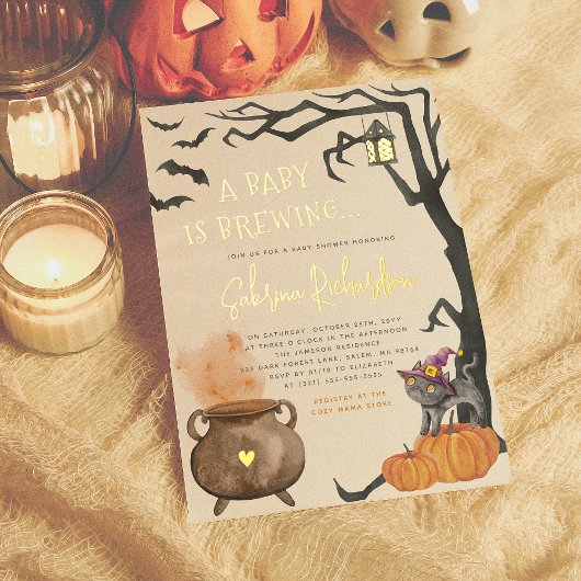 Shiny a baby braut Niedliche Halloween-Kinderdusch Folieneinladung