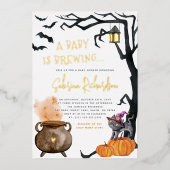 Shiny a baby braut Niedliche Halloween-Kinderdusch Folieneinladung (Vorderseite)