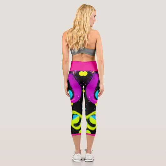 shiny Abstract art Capri Leggings (Rückseite)