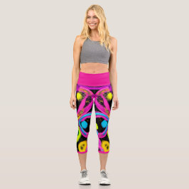 shiny Abstract art Capri Leggings