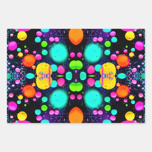 shiny Abstract art Geschenkpapier Set (Vorderseite 3)