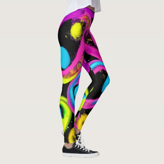 shiny Abstract art Leggings (Rechts)
