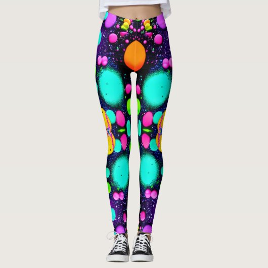 shiny Abstract art Leggings (Vorderseite)