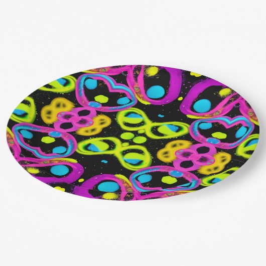 shiny Abstract art Pappteller (Schrägansicht)