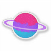 Shiny Androgyne Planet mit Rings Aufkleber (Vorderseite)