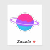 Shiny Androgyne Planet mit Rings Aufkleber (Blatt)