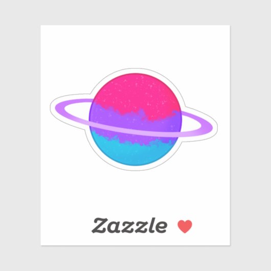 Shiny Androgyne Planet mit Rings Aufkleber (Blatt)