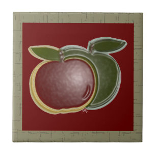 Shiny Äpfel 3D (Salbei/Cranberry) Fliese