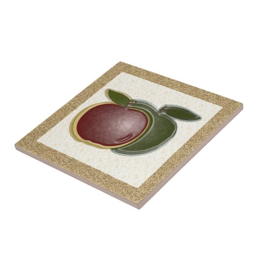 Shiny Äpfel 3D (texturiert/specks) Fliese (Seite)