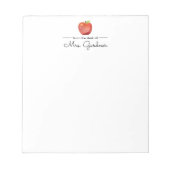 Shiny Apple | Kindergartenlehrer Notizblock (Vorderseite)
