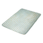 Shiny Aquamarin Gold Glitzer Mermaid Scales Badematte (Schrägansicht)