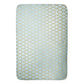 Shiny Aquamarin Gold Glitzer Mermaid Scales Badematte (Vorderseite Vertikal)