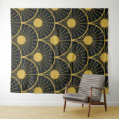 Shiny Art Deco Gold Das Design des Goldenen Golfs Wandteppich (Beispiel (Horizontal))