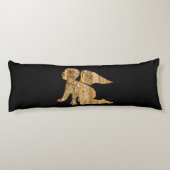 Shiny Baby Angel Wings Black Gold Angelic Seitenschläferkissen (Rückseite)