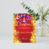 Shiny Baubles Weihnachtsabend Party Einladung Postkarte (Stehend Vorderseite)