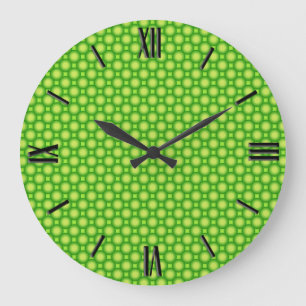 Shiny beads - lime green große wanduhr