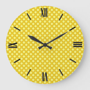 Shiny beads - yellow große wanduhr