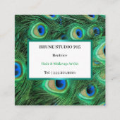 Shiny Big Peacock Feathers Quadratische Visitenkarte (Vorderseite)