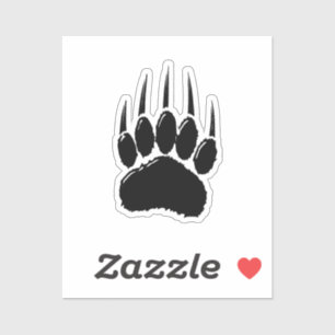 Shiny Black Bar Paw Print Aufkleber