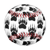 Shiny Black Bar Paw Print Baseball (Vorderseite)