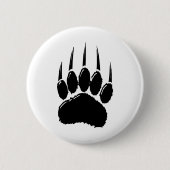 Shiny Black Bar Paw Print Button (Vorderseite)
