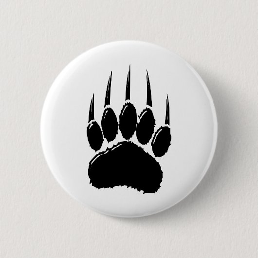 Shiny Black Bar Paw Print Button (Vorderseite)