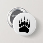 Shiny Black Bar Paw Print Button (Vorne & Hinten)