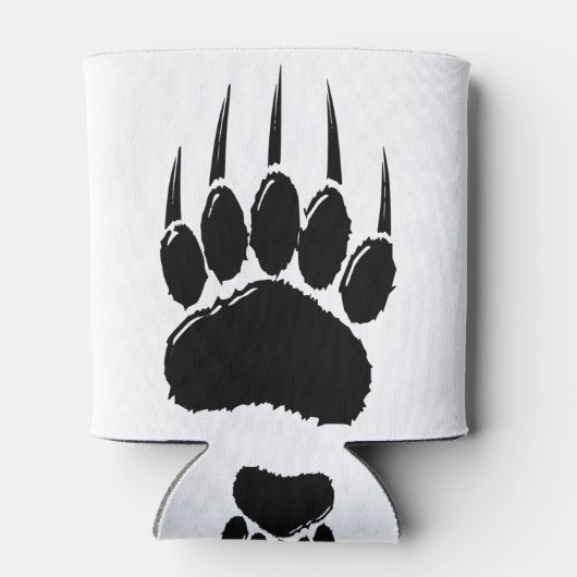 Shiny Black Bar Paw Print Dosenkühler (Rückseite)