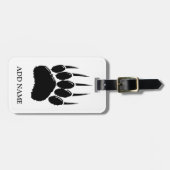 Shiny Black Bar Paw Print Gepäckanhänger (Vorderseite horizontal)