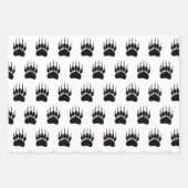 Shiny Black Bar Paw Print Geschenkpapier Set (Vorderseite 2)