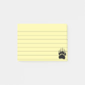 Shiny Black Bar Paw Print Lined 4x3 Post-it Klebezettel (Vorderseite)