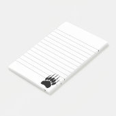 Shiny Black Bar Paw Print Linse Post-it Klebezettel (angewinkelt)