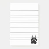 Shiny Black Bar Paw Print Linse Post-it Klebezettel (Vorderseite)