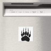 Shiny Black Bar Paw Print Magnet (In Situ (Geschirrspüler))