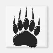 Shiny Black Bar Paw Print Magnet (Vorne)